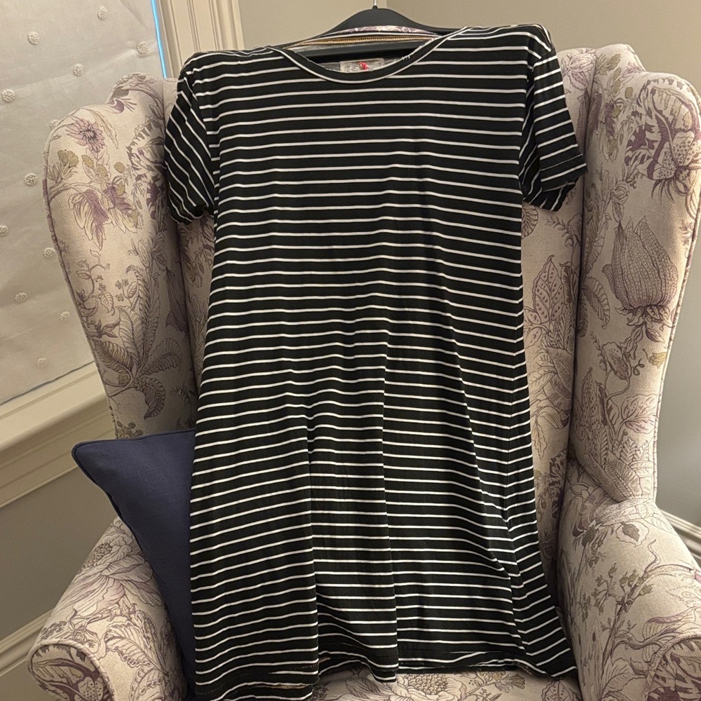 Cutrent/Elliot Black and White Striped Mini Dress